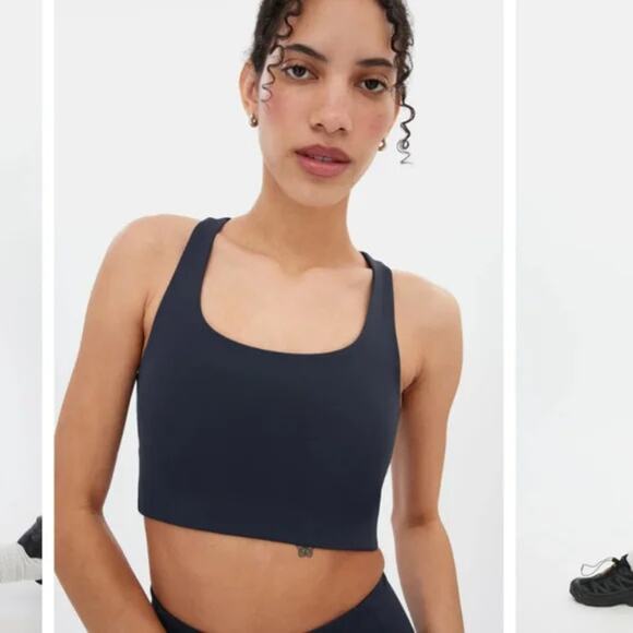 Girlfriend Collective Paloma Racerback Sports Bra Navy Blue Womens X-Large XL - Picture 1 of 4